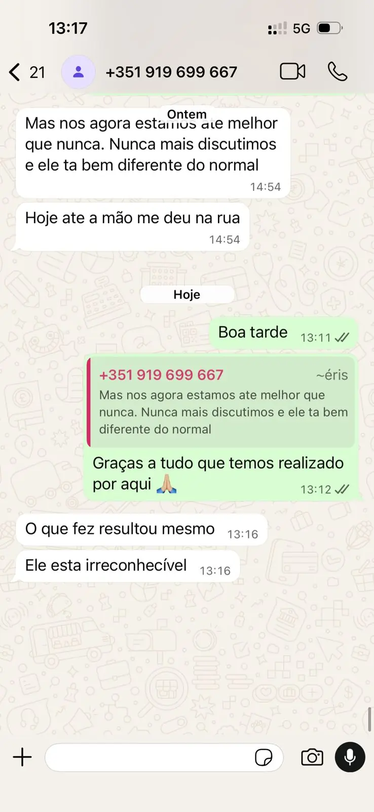 O que fez resultou mesmo. Ele está irreconhecível.